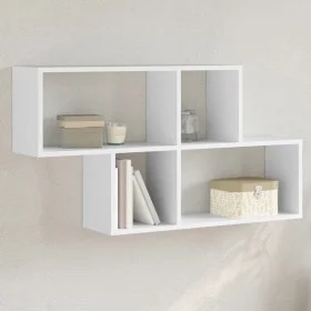 Engineered wood white wall shelf 100x20x53 cm by , Shelves and shelves - Ref: Foro24-848017, Price: 44,21 €, Discount: %