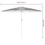 Gartenschirm mit weißem Stahlmast 268x268x226 cm von , Sonnenschirme - Ref: Foro24-4005104, Preis: 93,62 €, Rabatt: %