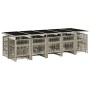 Garten-Esszimmer-Set mit 15-teiligen Kissen aus hellem grauem Kunst-Rattan. von , Gartensets - Ref: Foro24-3210995, Preis: 83...