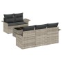 Conjunto de sofá de jardín 6 pcs Gris Claro Poliratán