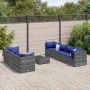 Garden furniture set 8 pieces and gray synthetic rattan cushions by , Garden sets - Ref: Foro24-3308039, Price: 499,14 €, Dis...