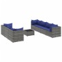 Garden furniture set 8 pieces and gray synthetic rattan cushions by , Garden sets - Ref: Foro24-3308039, Price: 540,99 €, Dis...
