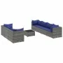 Garden furniture set 8 pieces and gray synthetic rattan cushions by , Garden sets - Ref: Foro24-3308039, Price: 499,14 €, Dis...
