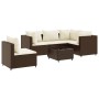 Gartenmöbel-Set, 6-teilig, mit braunen Kunststoff-Rattan-Kissen. von , Gartensets - Ref: Foro24-3308161, Preis: 485,59 €, Rab...