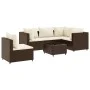 Set muebles de jardín 6 piezas y cojines ratán sintético marrón de , Conjuntos de jardín - Ref: Foro24-3308161, Precio: 450,8...