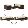 Set muebles de jardín 6 piezas y cojines ratán sintético marrón de , Conjuntos de jardín - Ref: Foro24-3308161, Precio: 450,8...
