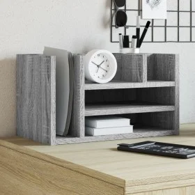 Wooden desk organizer in gray engineering, 44.5x24x25 cm. by , Classification and organization - Ref: Foro24-848043, Price: 3...