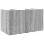 Wooden desk organizer in gray engineering, 44.5x24x25 cm. by , Classification and organization - Ref: Foro24-848043, Price: 3...