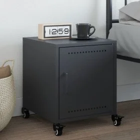Bedside table in anthracite grey steel, 36x39x43.5 cm by , Nightstands - Ref: Foro24-846618, Price: 49,23 €, Discount: %