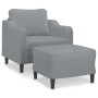 Armchair with light gray fabric stool 60 cm by , Sofas - Ref: Foro24-3201127, Price: 193,83 €, Discount: %