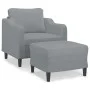 Sessel mit Hocker, hellgraues Stoff, 60 cm. von , Sofas - Ref: Foro24-3201127, Preis: 216,95 €, Rabatt: %