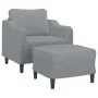 Sillón con taburete tela gris claro 60 cm de , Sofás - Ref: Foro24-3201127, Precio: 216,95 €, Descuento: %