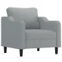 Sillón con taburete tela gris claro 60 cm de , Sofás - Ref: Foro24-3201127, Precio: 216,95 €, Descuento: %