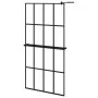 Duschwand mit Regal aus ESG-Glas und schwarzem Aluminium 100x195cm. von , Duschwände und Duschwände - Ref: Foro24-3185469, Pr...