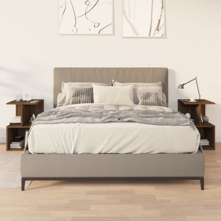 Nachttische 2 Stück aus braunem Eichenfurnier 35x35x55 cm von , Nachttische - Ref: Foro24-815188, Preis: 70,76 €, Rabatt: %