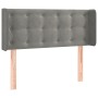 Cabecero con LED de terciopelo gris claro 93x16x78/88 cm