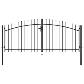 Doppeltes Tor für Zaun mit Lanzen-Spitzen 300x150 cm von , Gartentore - Ref: Foro24-144359, Preis: 190,77 €, Rabatt: %