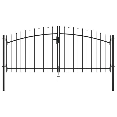 Doppeltes Tor für Zaun mit Lanzen-Spitzen 300x150 cm von , Gartentore - Ref: Foro24-144359, Preis: 194,56 €, Rabatt: %