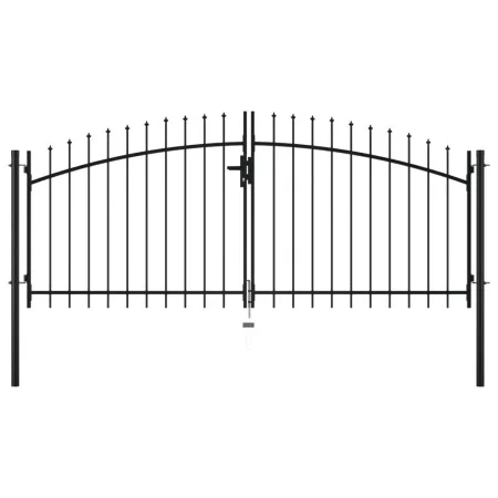 Double gate for fence with spear tips 300x150 cm by , garden gates - Ref: Foro24-144359, Price: 189,91 €, Discount: %