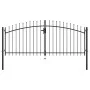 Double gate for fence with spear tips 300x150 cm by , garden gates - Ref: Foro24-144359, Price: 189,91 €, Discount: %
