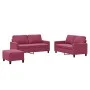 Dreiteiliges Sofaset mit roten Samtkissen. von , Sofas - Ref: Foro24-3201510, Preis: 442,97 €, Rabatt: %