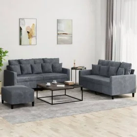 Juego de sofás con cojines 3 piezas terciopelo gris oscuro by , Sofas - Ref: Foro24-3201711, Price: 453,86 €, Discount: %