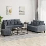 Juego de sofás con cojines 3 piezas terciopelo gris oscuro by , Sofas - Ref: Foro24-3201711, Price: 460,97 €, Discount: %