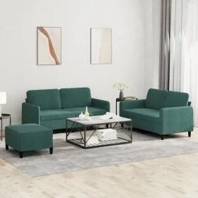 Dreiteiliges Sofaset aus dunkelgrünem Samt. von , Sofas - Ref: Foro24-3201986, Preis: 513,16 €, Rabatt: %