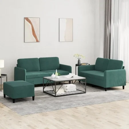 Juego de sofás 3 piezas terciopelo verde oscuro by , Sofas - Ref: Foro24-3201986, Price: 513,16 €, Discount: %