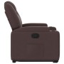 Sillón reclinable elevable tela marrón oscuro