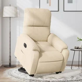 Sillón eléctrico reclinable elevable tela microfibra crema by , Armchairs - Ref: Foro24-3204947, Price: 352,87 €, Discount: %