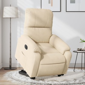 Sillón eléctrico reclinable elevable tela microfibra crema de , Sillones - Ref: Foro24-3204947, Precio: 325,70 €, Descuento: %