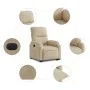 Sillón eléctrico reclinable elevable tela microfibra crema by , Armchairs - Ref: Foro24-3204947, Price: 352,87 €, Discount: %