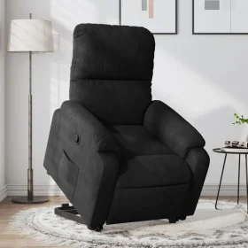 Sillón reclinable elevable tela de microfibra negro de , Sillones - Ref: Foro24-3204932, Precio: 283,18 €, Descuento: %