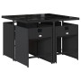 Set de muebles jardín 5 pzas con cojines ratán sintético negro de , Conjuntos de jardín - Ref: Foro24-3211074, Precio: 237,83 €