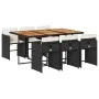 Garten-Essgruppe 7-teilig mit schwarzen Polstern aus synthetischem Rattan. von , Gartensets - Ref: Foro24-3211095, Preis: 524...