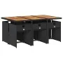 Set de comedor de jardín 7 pzas y cojines ratán sintético negro by , Garden sets - Ref: Foro24-3211095, Price: 524,41 €, Disc...