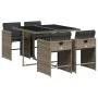 Set comedor de jardín 5 piezas con cojines ratán sintético gris de , Conjuntos de jardín - Ref: Foro24-3211076, Precio: 309,3...