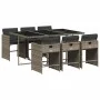 Set comedor jardín 7 pzas y cojines ratán sintético gris de , Conjuntos de jardín - Ref: Foro24-3211088, Precio: 462,18 €, De...