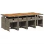 Set comedor jardín 9 pzas y cojines ratán sintético gris by , Garden sets - Ref: Foro24-3211106, Price: 746,36 €, Discount: %