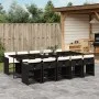 Set de comedor jardín 11 pzas con cojines ratán sintético negro by , Garden sets - Ref: Foro24-3211110, Price: 785,99 €, Disc...