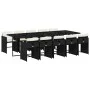 Set de comedor jardín 11 pzas con cojines ratán sintético negro by , Garden sets - Ref: Foro24-3211110, Price: 785,99 €, Disc...