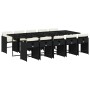 Set de comedor jardín 11 pzas con cojines ratán sintético negro by , Garden sets - Ref: Foro24-3211110, Price: 685,40 €, Disc...