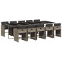 Set de comedor de jardín 11 pzas y cojines ratán sintético gris by , Garden sets - Ref: Foro24-3211112, Price: 707,28 €, Disc...