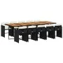 Set de comedor jardín 11 pzas con cojines ratán sintético negro de , Conjuntos de jardín - Ref: Foro24-3211119, Precio: 875,7...