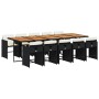 Set de comedor jardín 11 pzas con cojines ratán sintético negro by , Garden sets - Ref: Foro24-3211119, Price: 766,95 €, Disc...