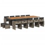 Set comedor de jardín con cojines 15 pzas ratán sintético gris by , Garden sets - Ref: Foro24-3211178, Price: 863,41 €, Disco...