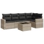 Gartensofagarnitur 6-teilig mit grauen Polstern aus synthetischem Rattan von , Gartensets - Ref: Foro24-3218932, Preis: 394,4...