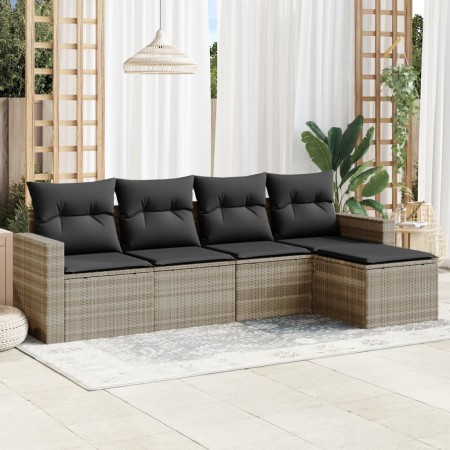 Set de sofás jardín y cojines 5 pzas ratán sintético gris claro by , Garden sets - Ref: Foro24-3218882, Price: 306,18 €, Disc...