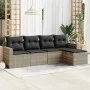 Set de sofás jardín y cojines 5 pzas ratán sintético gris claro by , Garden sets - Ref: Foro24-3218882, Price: 318,15 €, Disc...